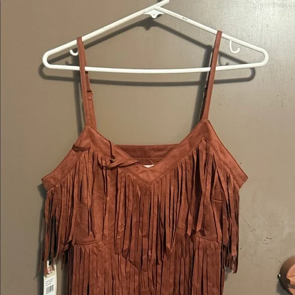 Idyllwind Brown Fringe Tank Top - Picture 4 of 8